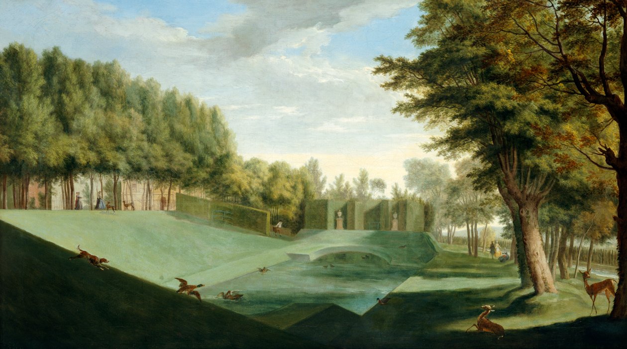 Chiswick-ház: The Southern Pond, 1729-31 körül (olaj, vászon) alkotó: Pieter Andreas Rysbrack
