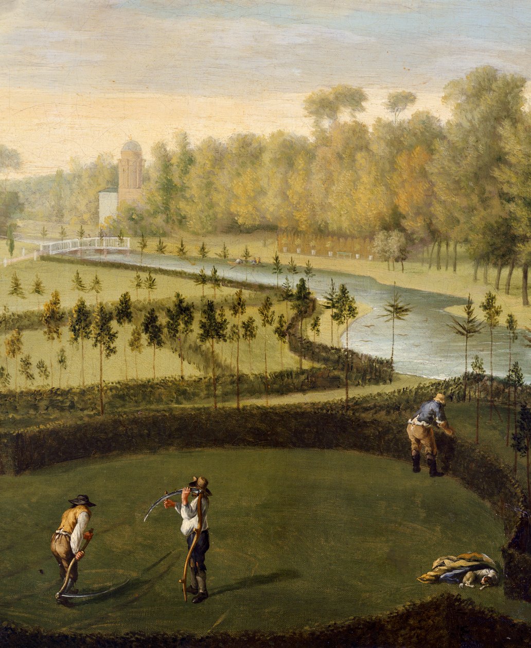 A Chiswick House kertjei nyugatról (369420 részlet) (olaj, panel) alkotó: Pieter Andreas Rysbrack