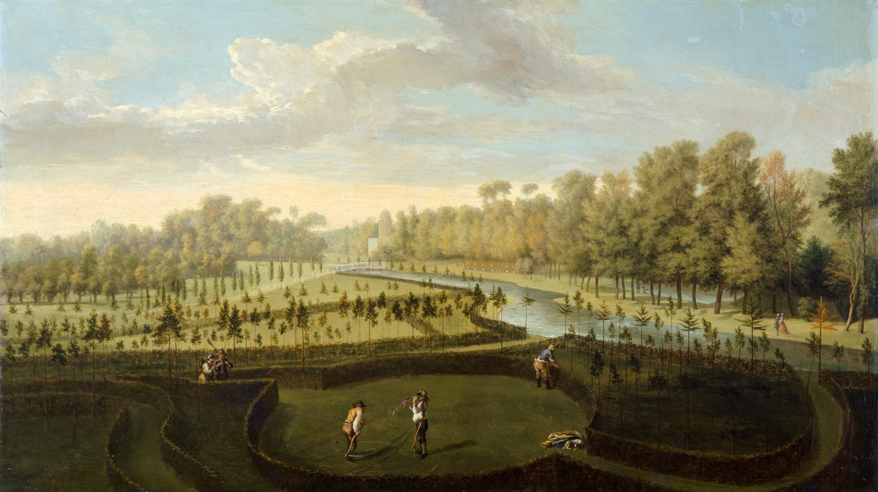 A Chiswick House kertjei nyugatról (olaj, panel) alkotó: Pieter Andreas Rysbrack