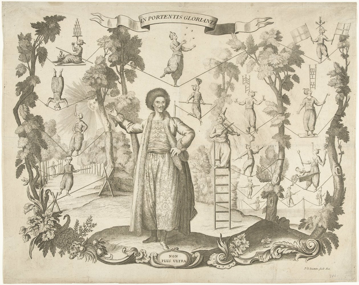 Akrobaták és kötéltáncosok alkotó: Pieter Balthasar Bouttats
