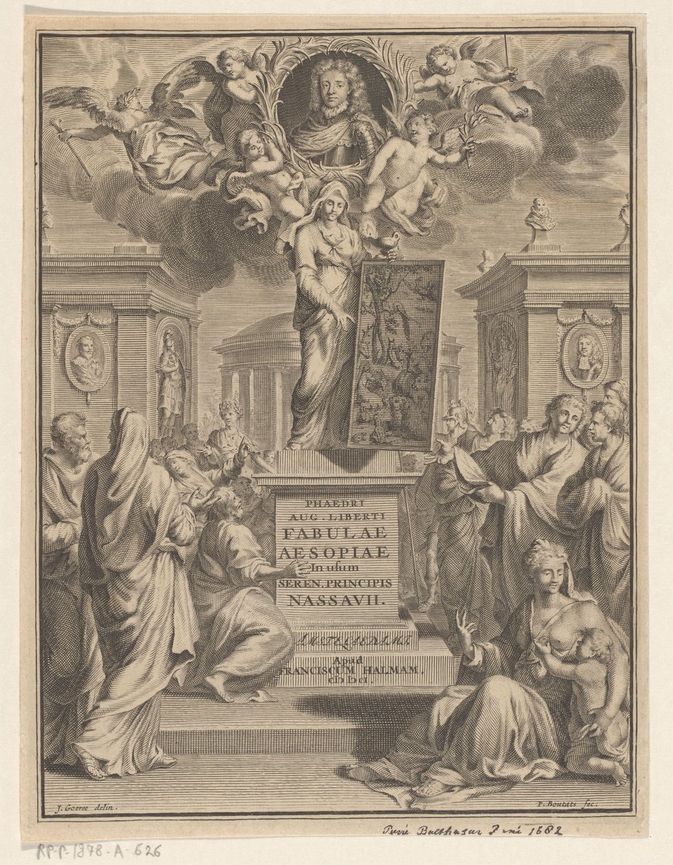 Ezópus meséi Phaedrus aug. Megszabadult Ezópus meséitől (cím a tárgyon) alkotó: Pieter Balthasar Bouttats