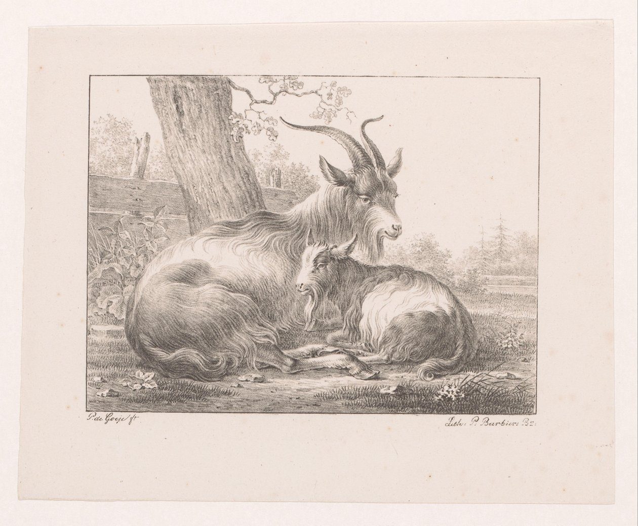 Kecske és kecske a tájban alkotó: Pieter Bartholomeusz. Barbiers