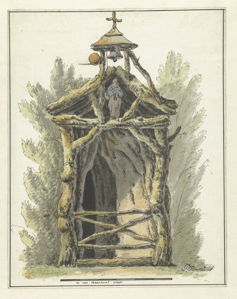Remeteség egy szent szobrával alkotó: Pieter Bartholomeusz. Barbiers