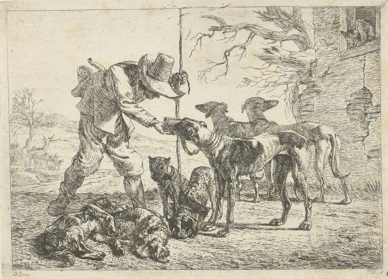 Vadász hét kutyával Különböző állatok (sorozat címe) alkotó: Pieter Bodding van Laer