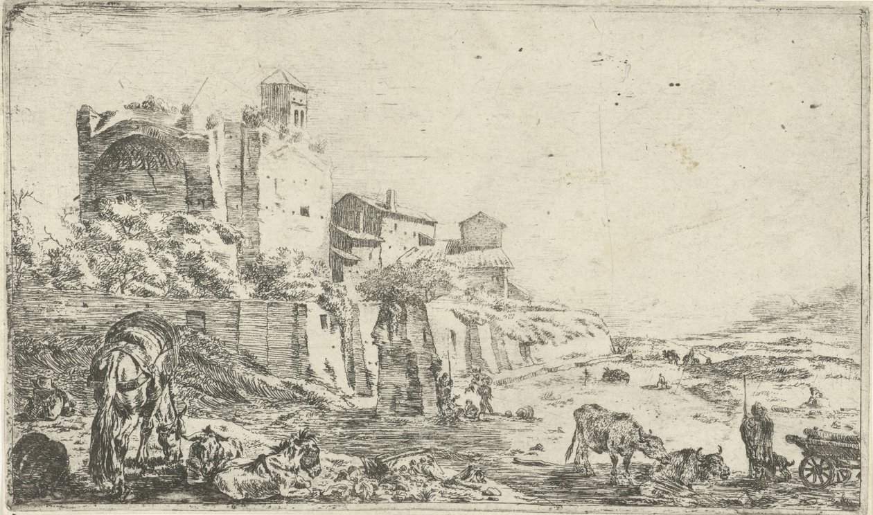 Vénusz és Róma templomának romjai alkotó: Pieter Bodding van Laer