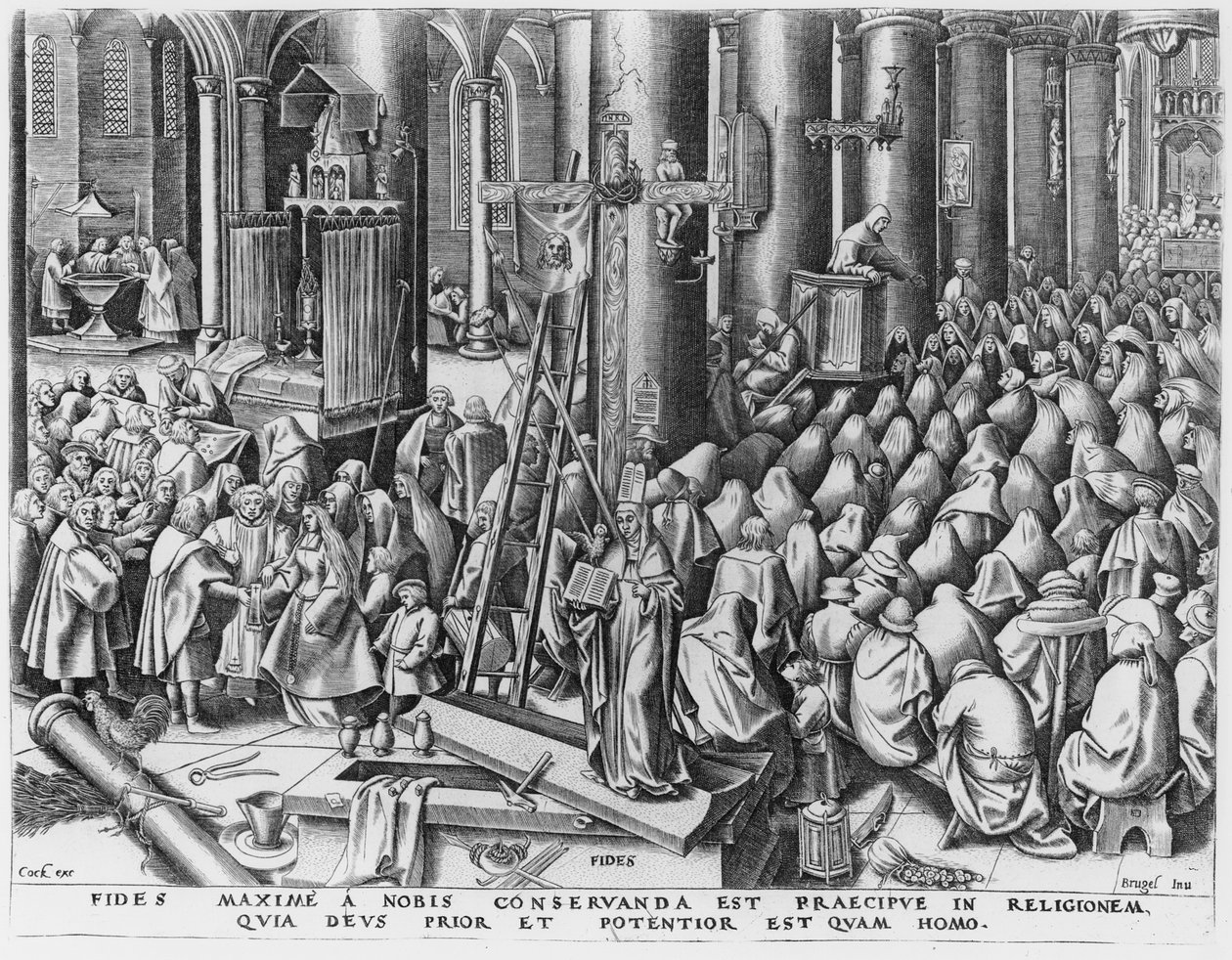 Faith, vésette: Hieronymus Cock (1510-70 körül) alkotó: Pieter Bruegel the Elder