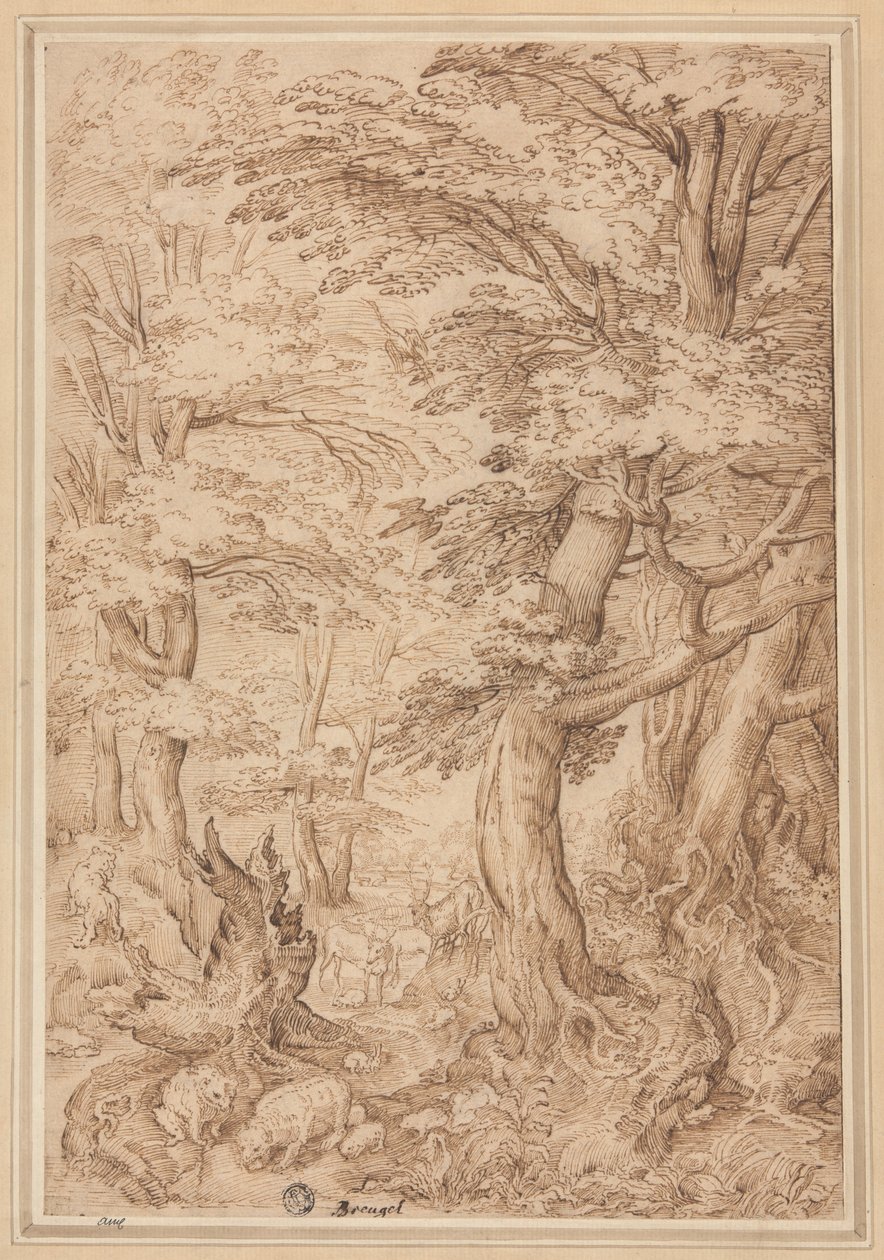 Erdei táj vadállatokkal alkotó: Pieter Bruegel the Elder