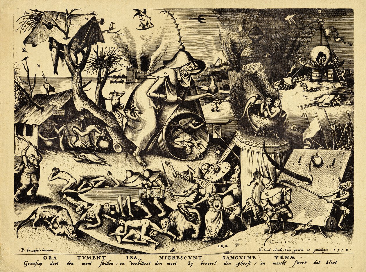 Ira, metszet: H. Cock, 1558 (fametszet) alkotó: Pieter Bruegel the Elder