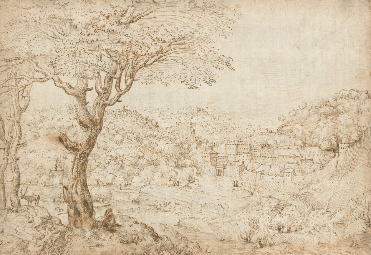 Táj Szent Jeromos bűnbánatával alkotó: Pieter Bruegel the Elder