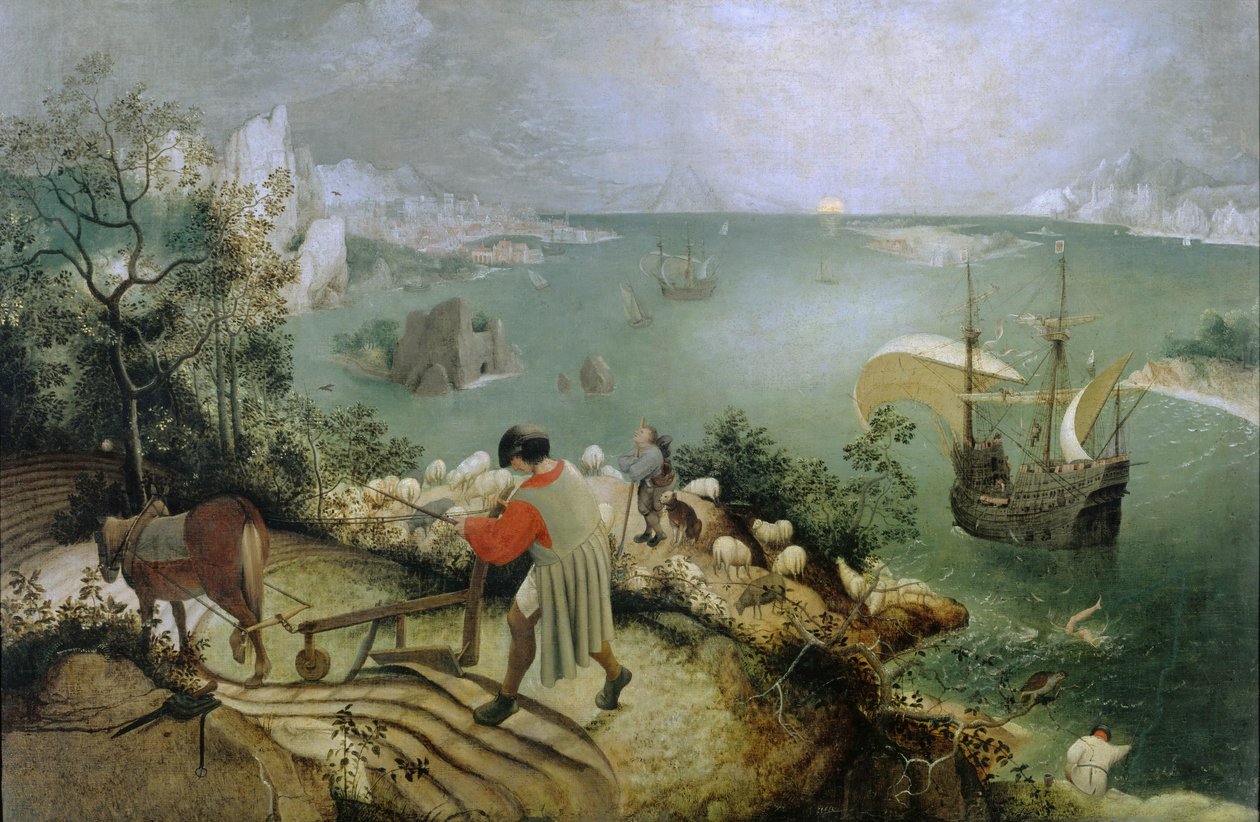 Táj Ikarusz bukásával alkotó: Pieter Bruegel the Elder
