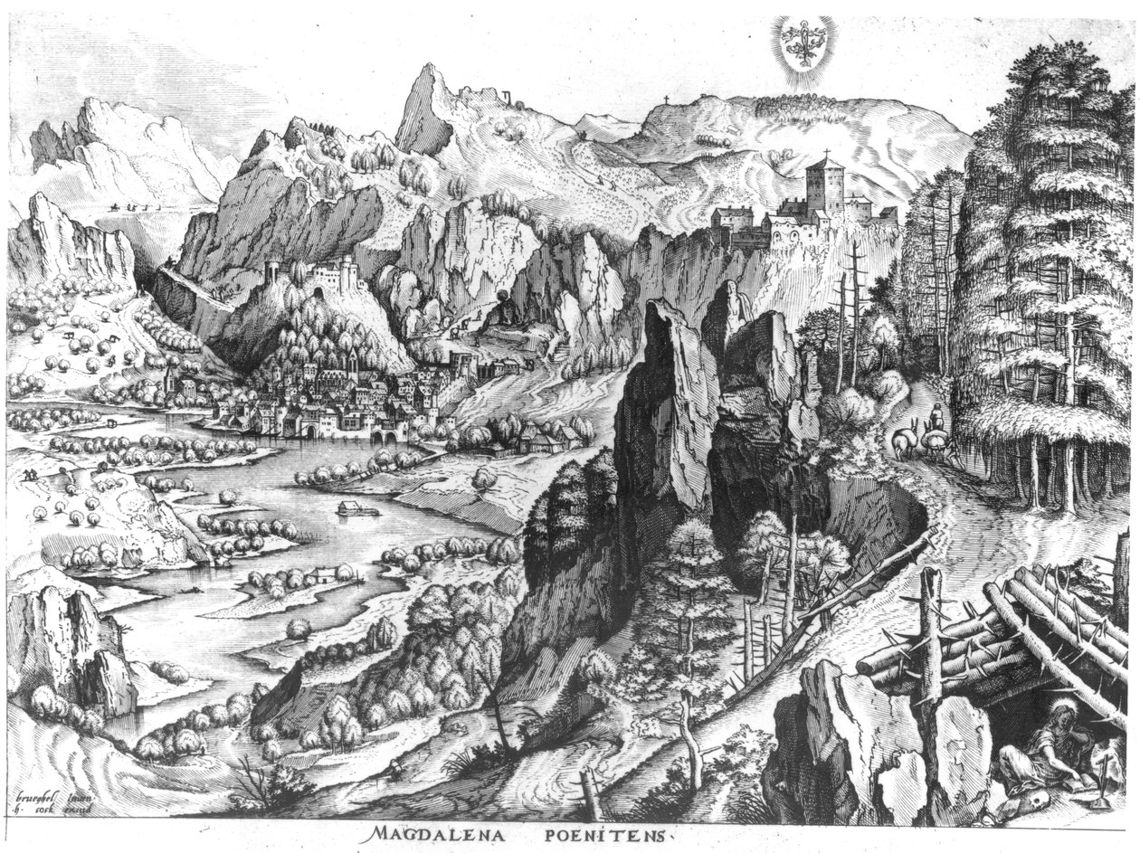 A bűnbánó Magdolna, Hieronymus Bosch (kb.1510-70) metszete c. 1555-57 alkotó: Pieter Bruegel the Elder