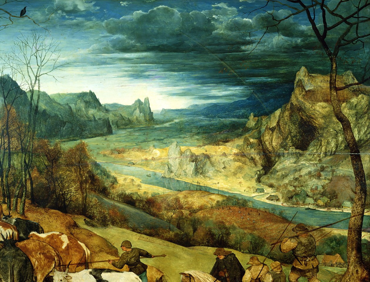 A csorda visszatérése Ősz, 1565 olaj, tábla részlet 556-ból alkotó: Pieter Bruegel the Elder
