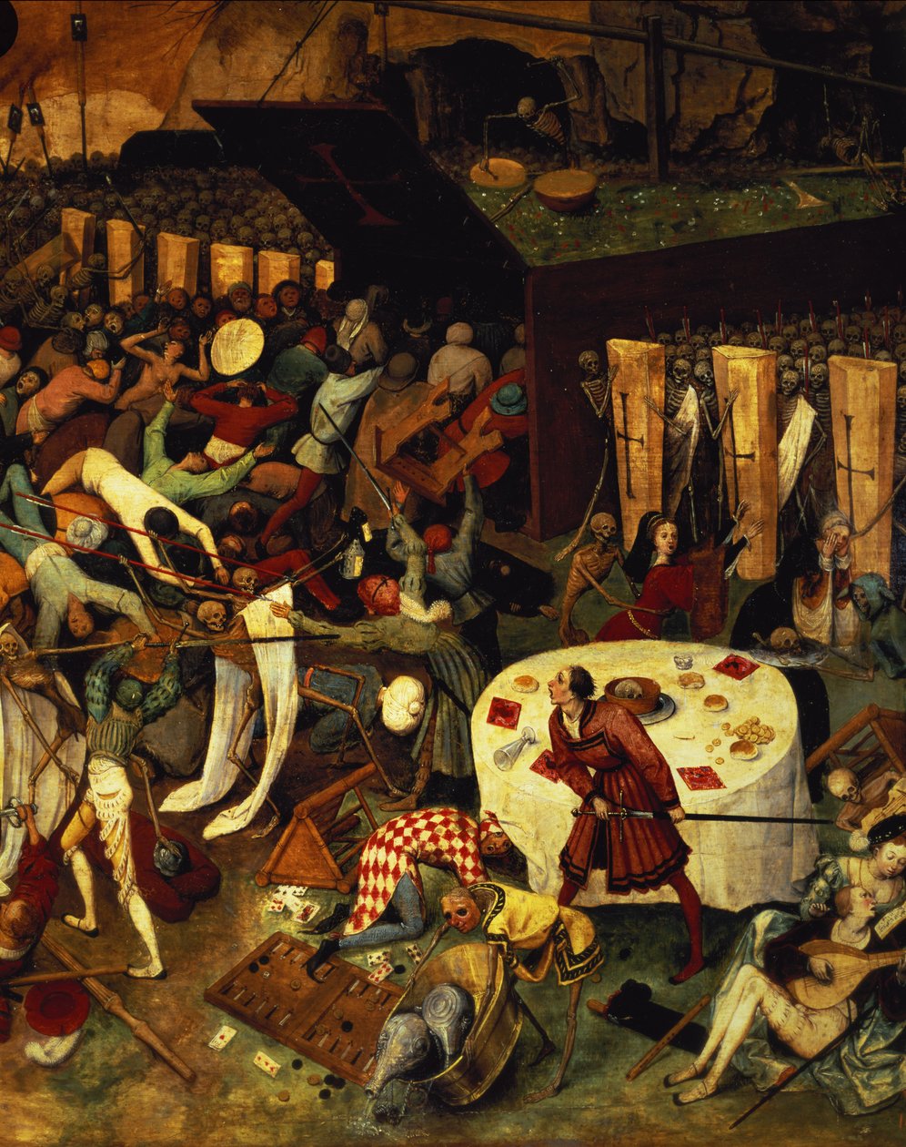 A halál diadala, a jobb alsó rész részlete, 1562 alkotó: Pieter Bruegel the Elder