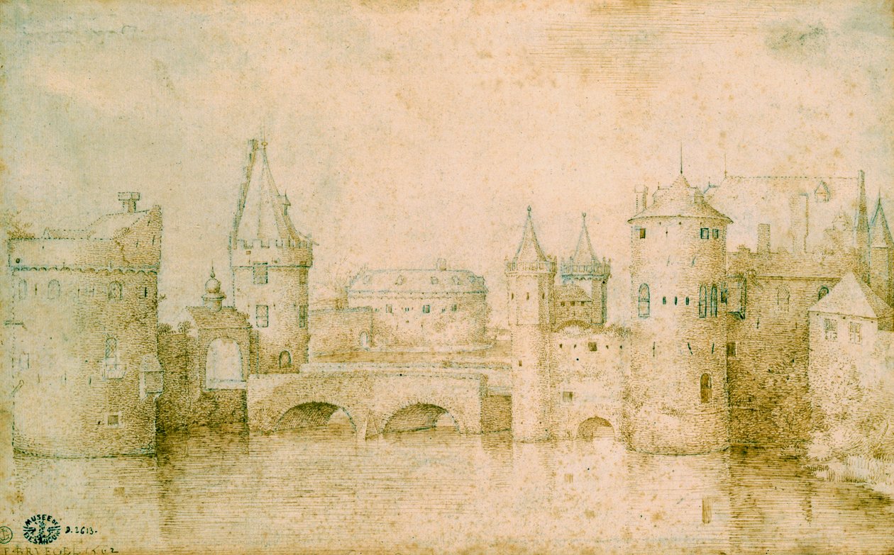 Kilátás Amszterdam ősi erődítményeire, Hollandia, 1562 alkotó: Pieter Bruegel the Elder