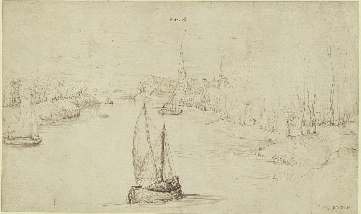 Pieter Bruegel (az idősebb) - Basrode (Baasrode) folyótáj, KdZ 5763 alkotó: Pieter Brueghel the Elder
