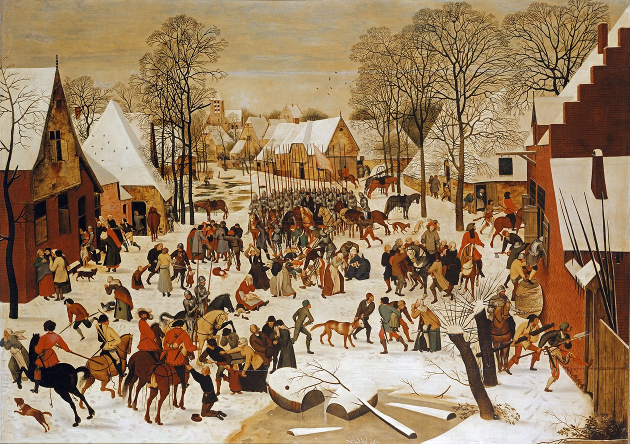 Téli jelenet az ártatlanok mészárlásával alkotó: Pieter Brueghel the Younger