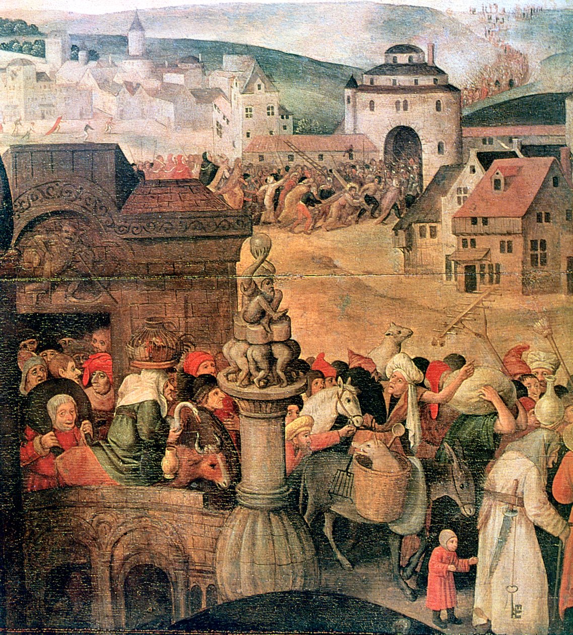 Krisztus kiűzi a kereskedőket a templomból részlet, c1584-1638 alkotó: Pieter Brueghel the Younger