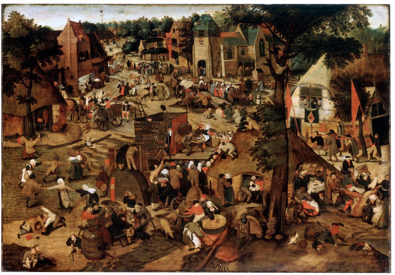 Vásár színházi előadással, c1580-1630 alkotó: Pieter Brueghel the Younger