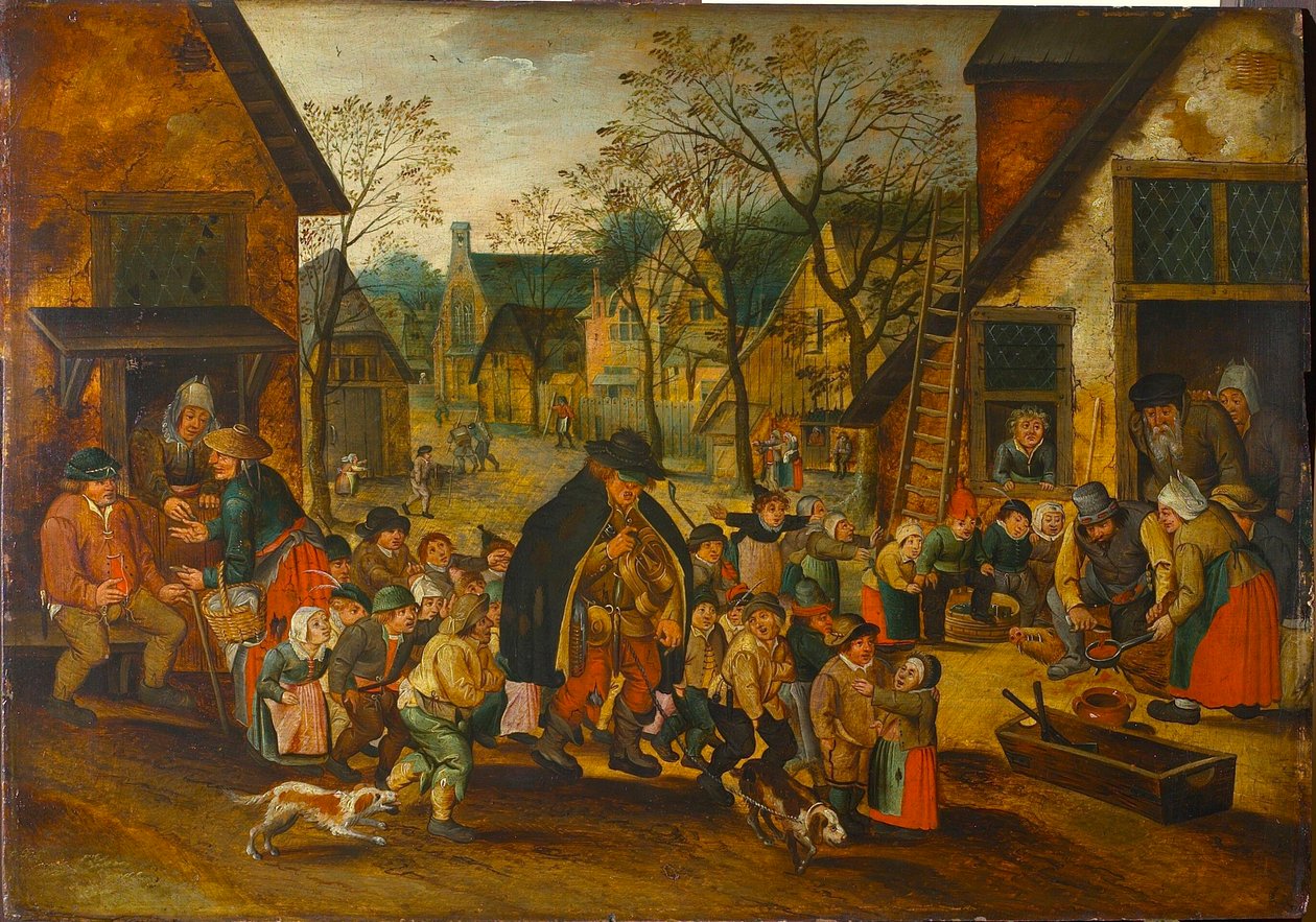 The Blind Hurdy-Gurdy Player, c. 1610. alkotó: Pieter Brueghel the Younger