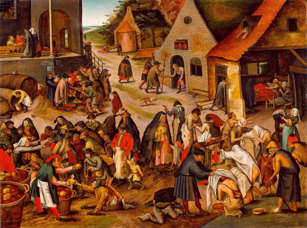 Az irgalmasság hét műve, 1616 és 1638 között alkotó: Pieter Brueghel the Younger