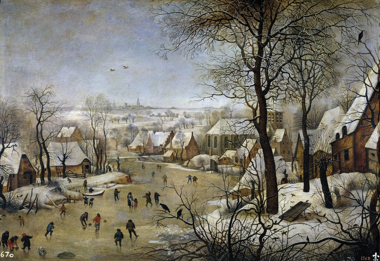 Téli táj madárcsapdával, 1601 körül alkotó: Pieter Brueghel the Younger