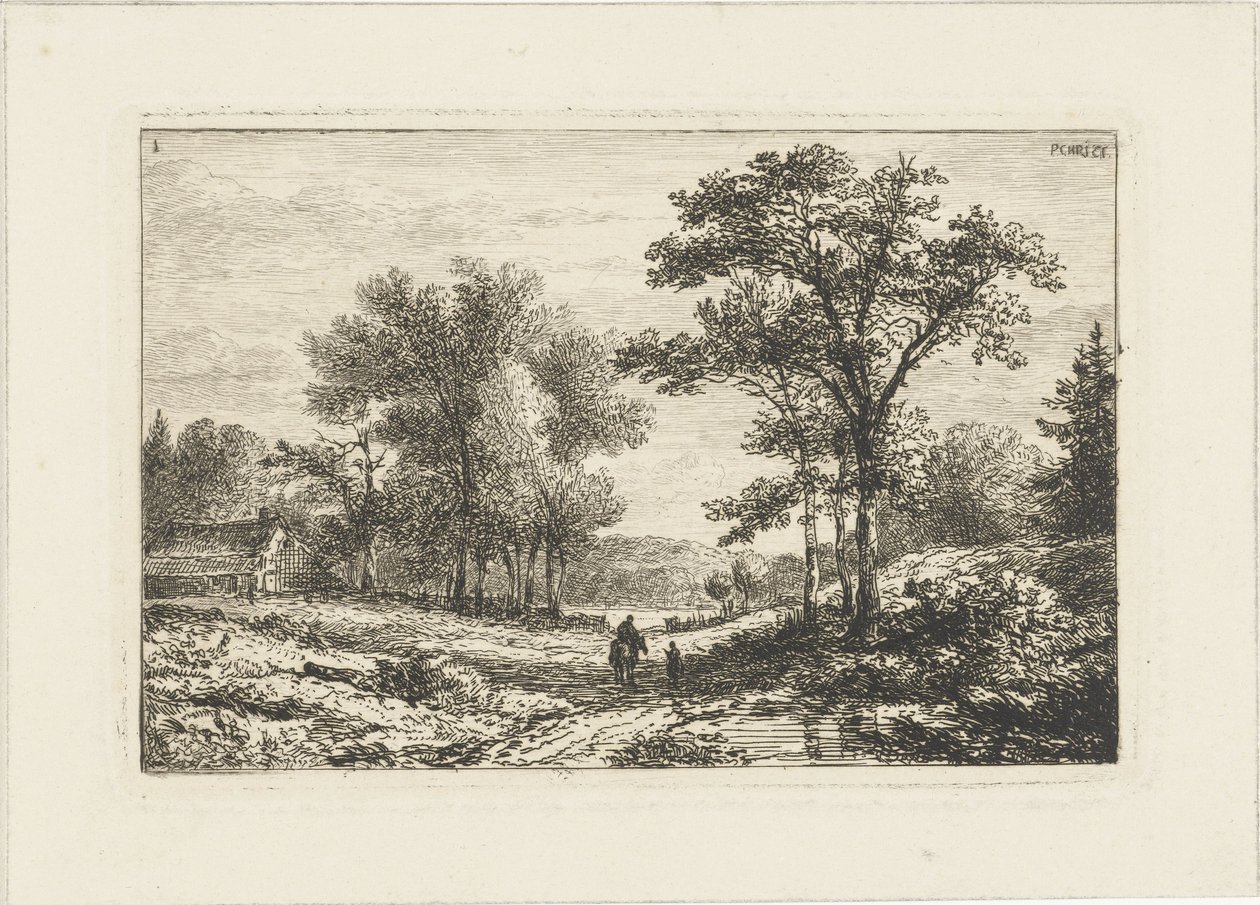 Táj lovassal Vízi tájak (sorozat címe) alkotó: Pieter Casper Christ