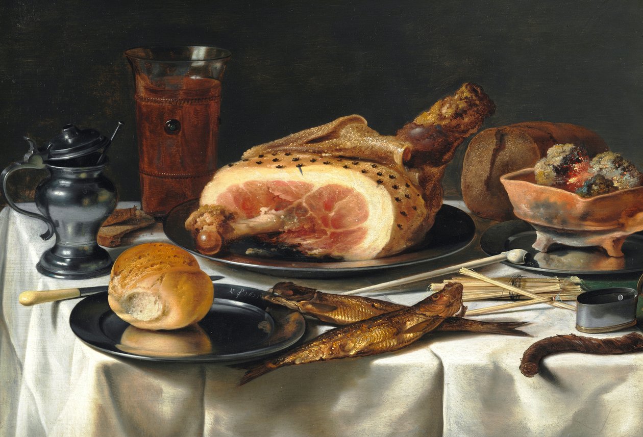 Csendélet sonkával alkotó: Pieter Claesz