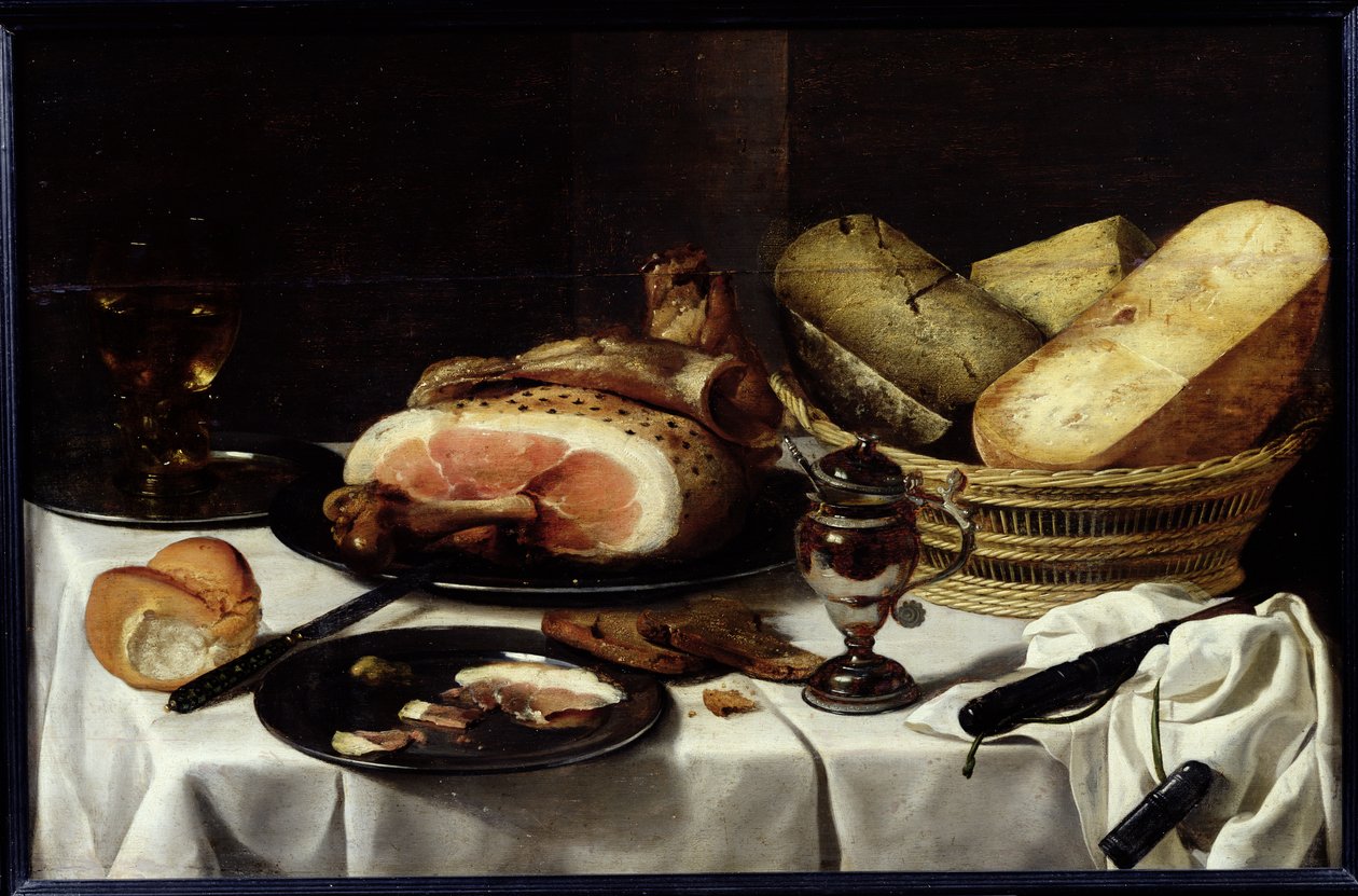 Csendélet sonkával alkotó: Pieter Claesz