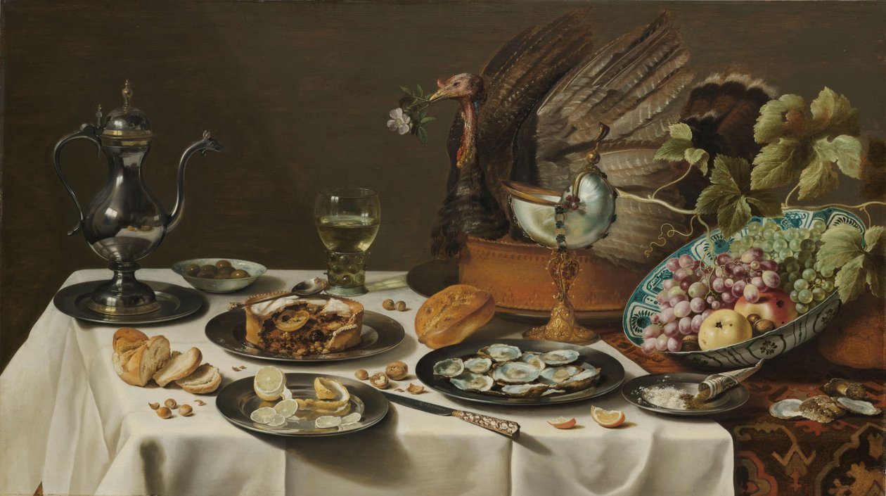 Csendélet pulykapástétommal alkotó: Pieter Claesz