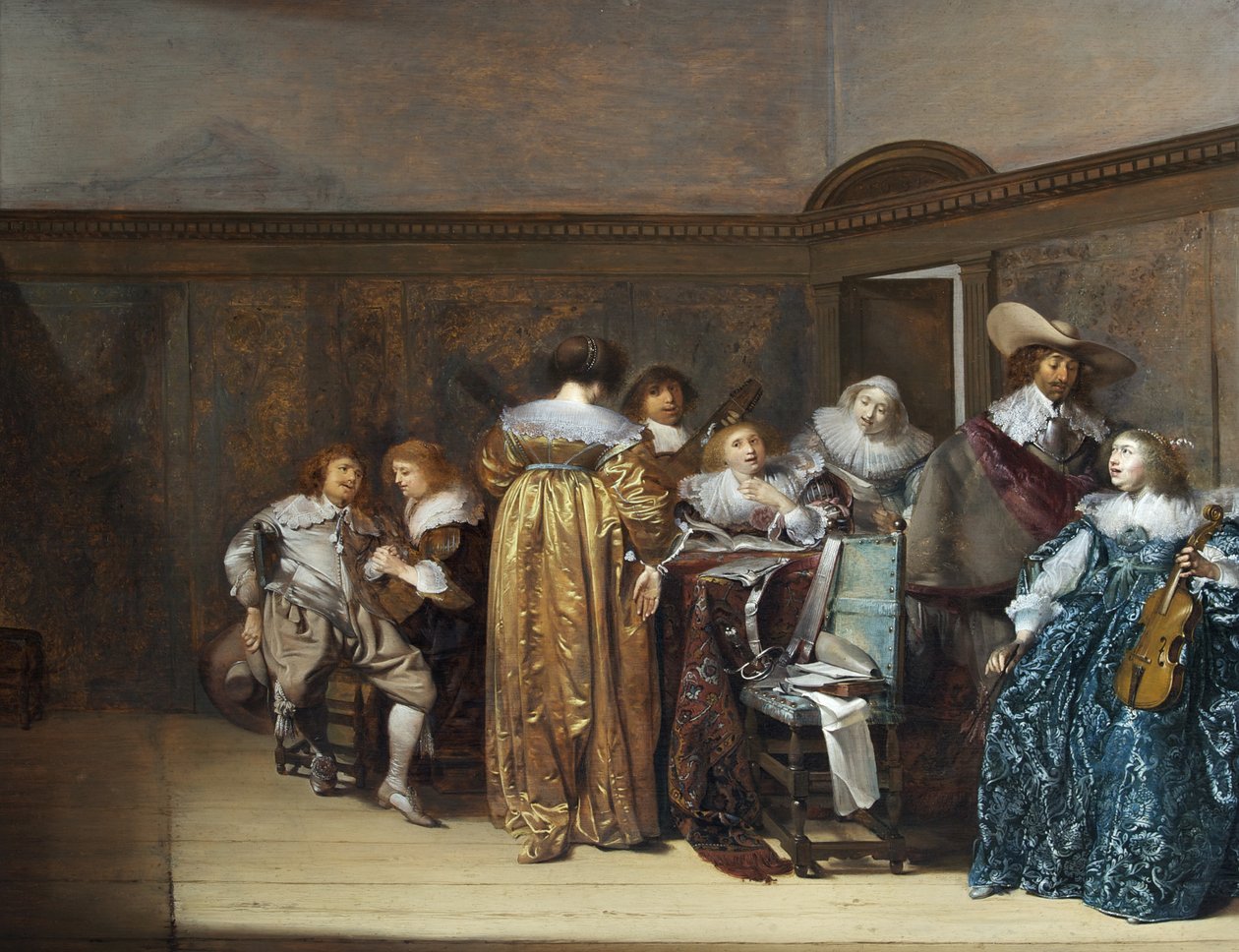 Dutch Cavaliers és hölgyeik zenélnek alkotó: Pieter Codde
