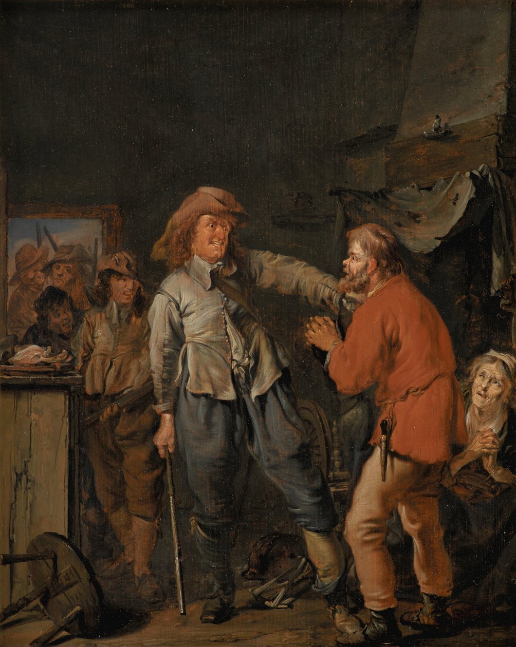 Katonák betörnek egy parasztházba alkotó: Pieter Codde
