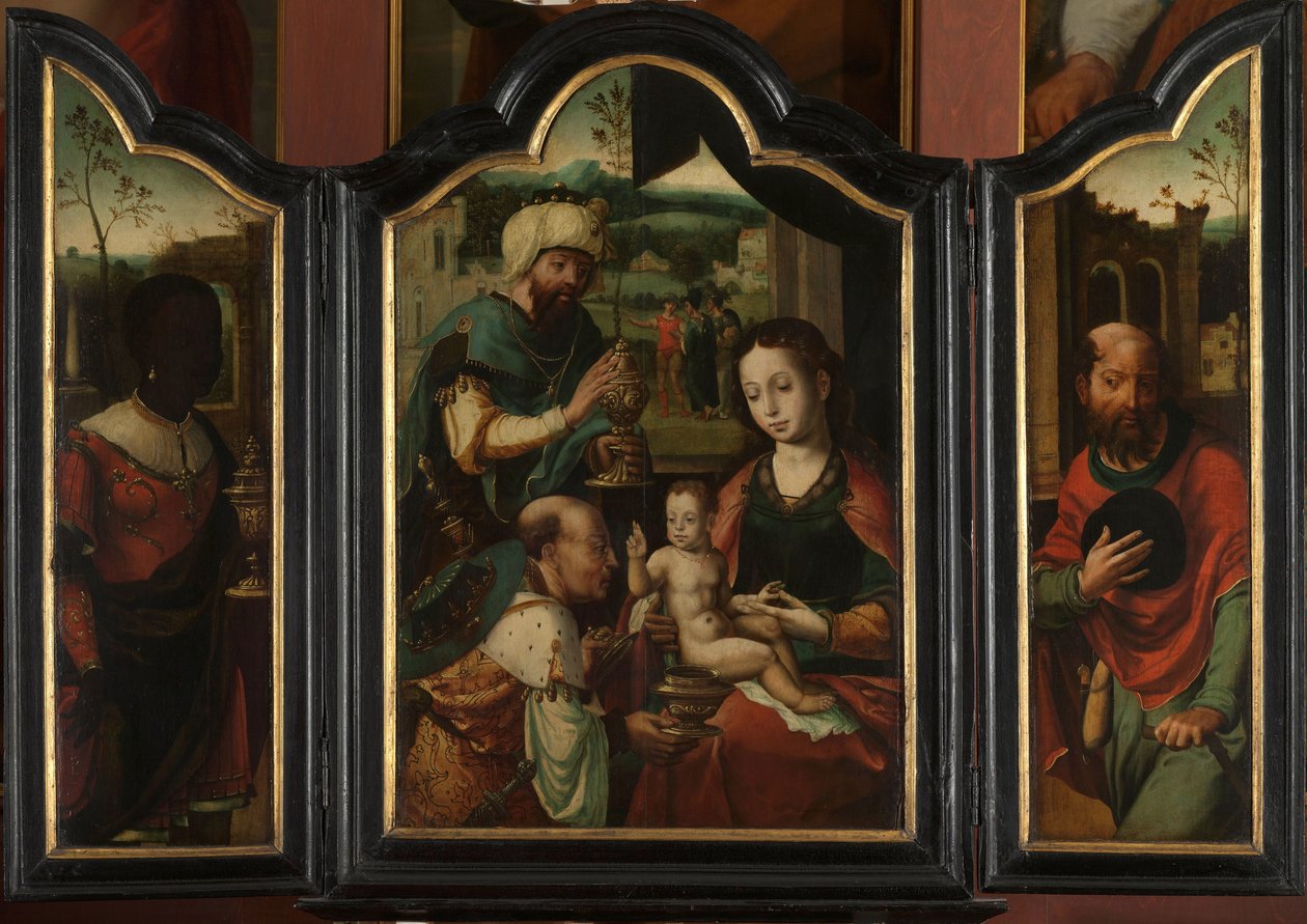 Triptichon a mágusok imádásával alkotó: Pieter Coecke van Aelst (I) (workshop of)