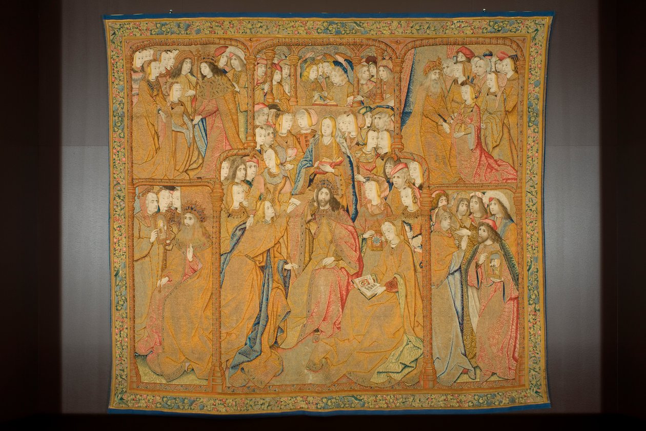 Flamand kárpit. Angyali üdvözlet, 1502–1504 körül (arany, ezüst, selyem és gyapjú) alkotó: Pieter Coecke van Aelst