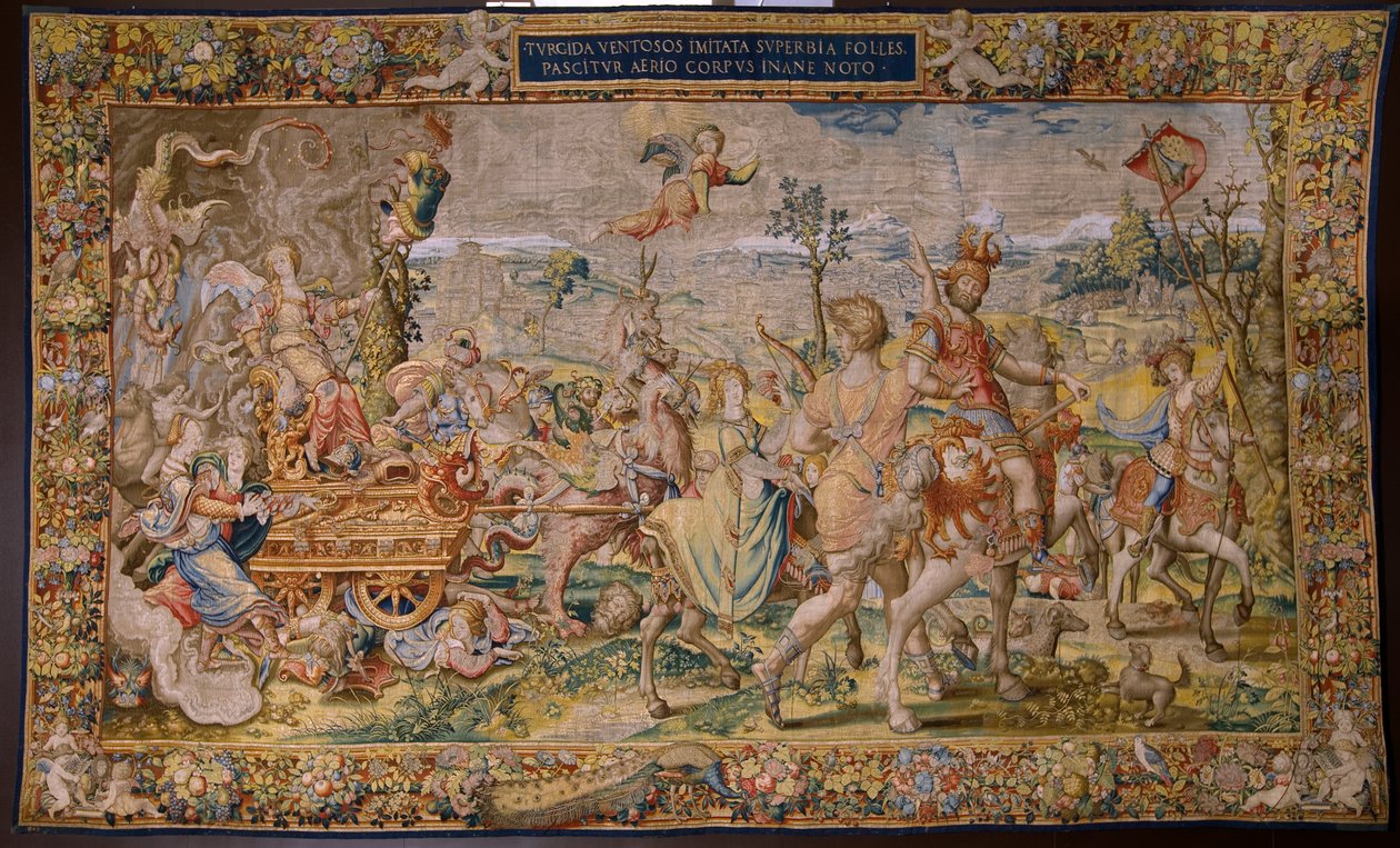 Flamand kárpit. Sorozat A hét főbűn: Hiúság (gőg). Pieter Coecke van Aelst karikaturista. Brüsszeli Műterem. kb 1542-1544. alkotó: Pieter Coecke van Aelst
