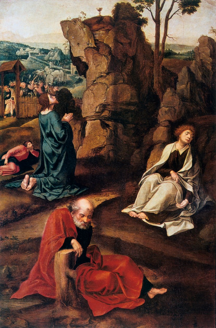 Agónia a kertben, 1527-1530. alkotó: Pieter Coecke van Aelst