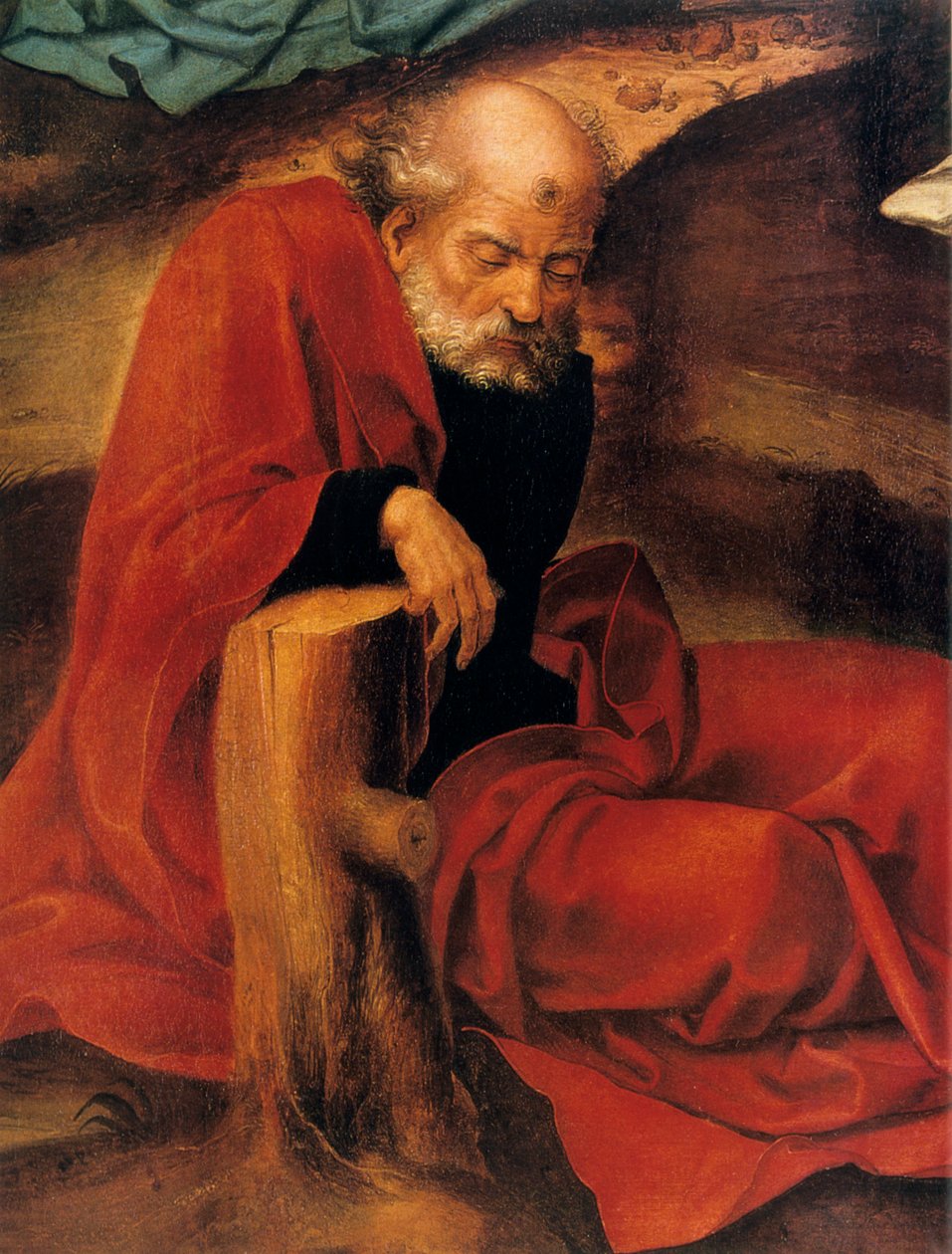 Agónia a kertben, részlet, 1527-1530. alkotó: Pieter Coecke van Aelst