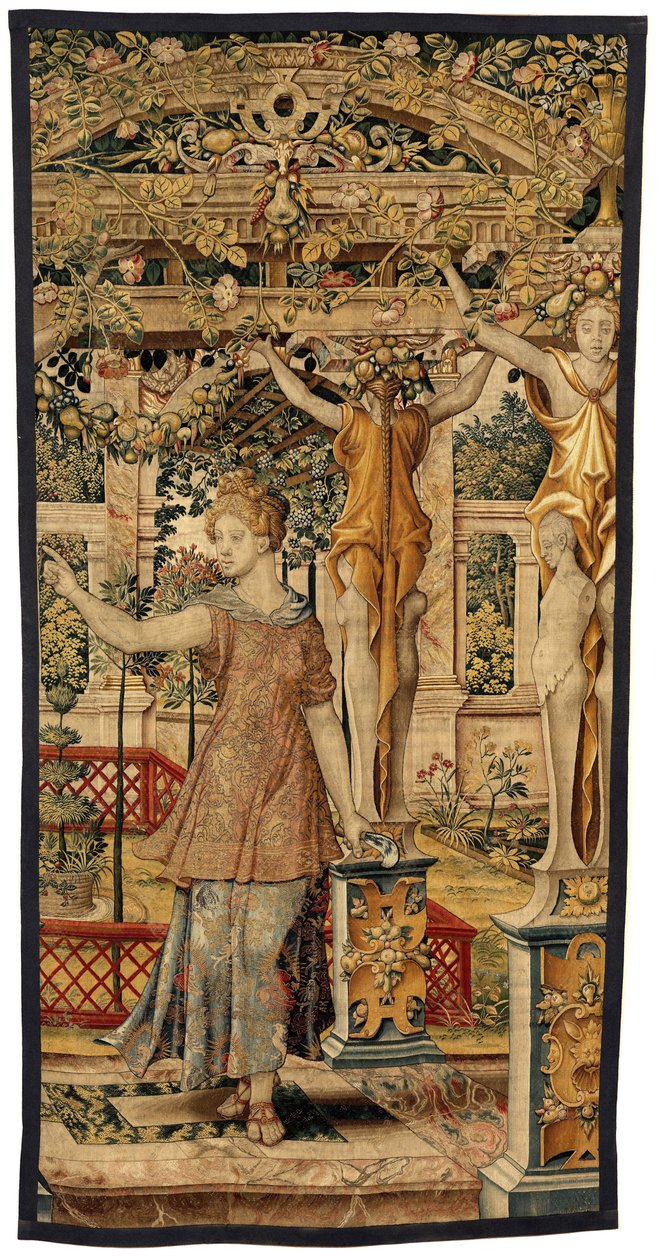 Vertumnus és Pomona: Vertumnus gazdálkodóvá változott, 1550 körül (arany, gyapjú és selyem) alkotó: Pieter Coecke van Aelst