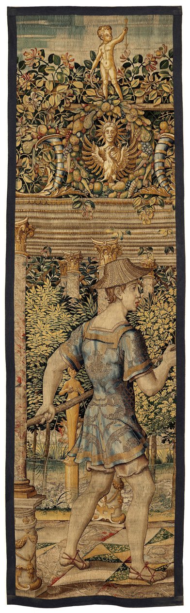 Vertumnus és Pomona: Vertumnus halászgá változott, 1550 körül (arany, gyapjú és selyem) alkotó: Pieter Coecke van Aelst