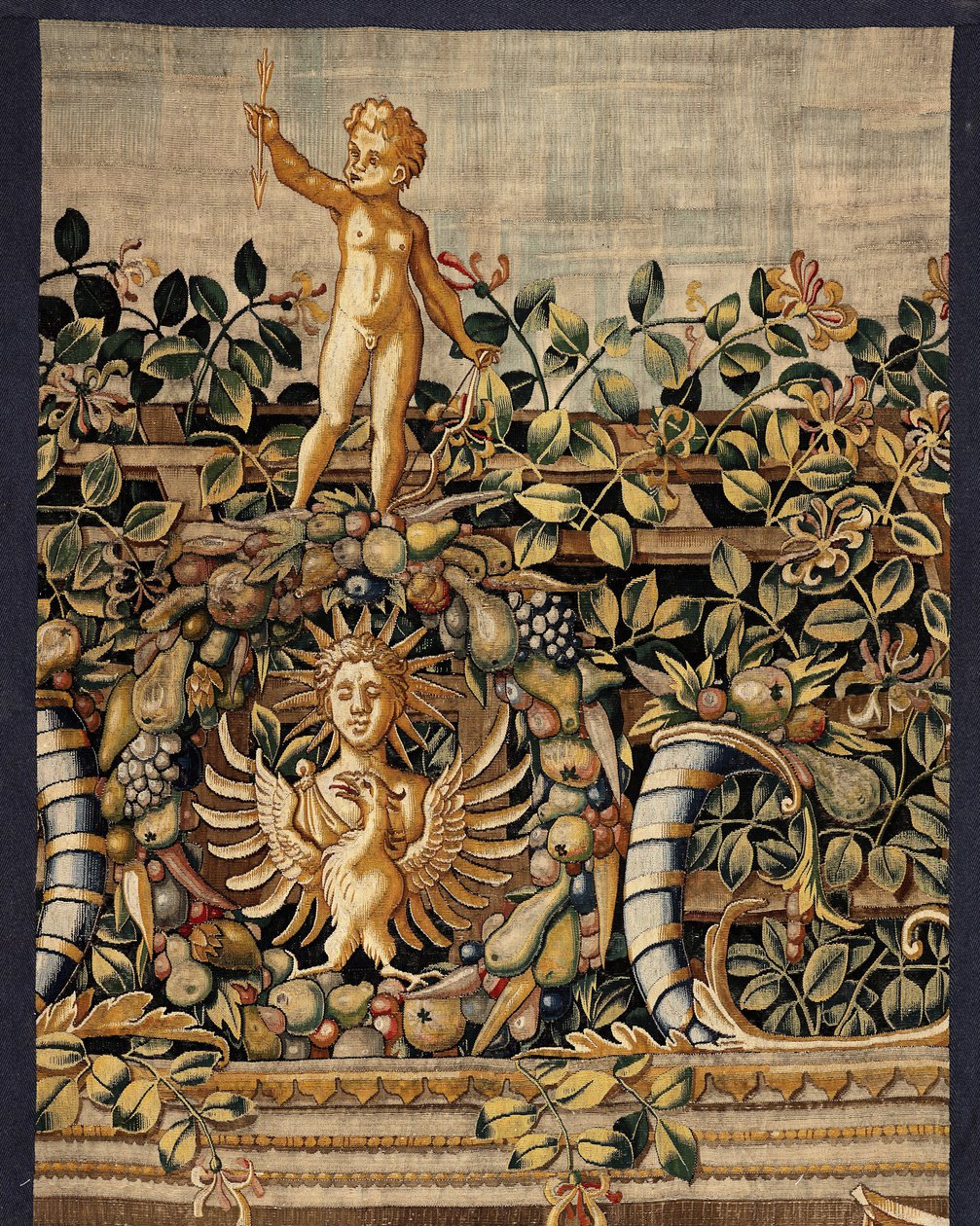 Vertumnus és Pomona: Vertumnus halászgá változott, 1550 körül (arany, gyapjú és selyem) alkotó: Pieter Coecke van Aelst