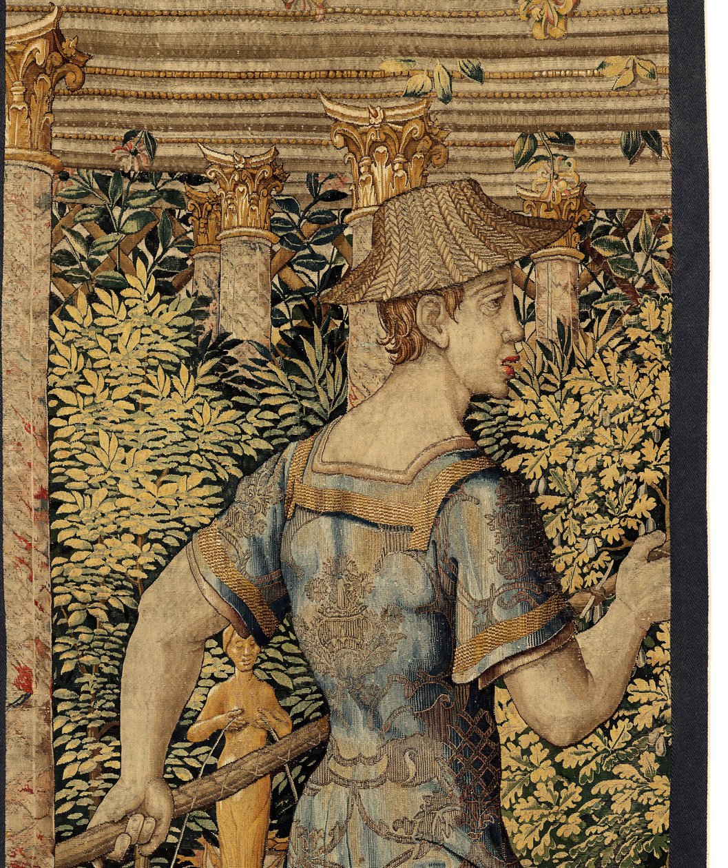 Vertumnus és Pomona: Vertumnus halászgá változott, 1550 körül (arany, gyapjú és selyem) alkotó: Pieter Coecke van Aelst