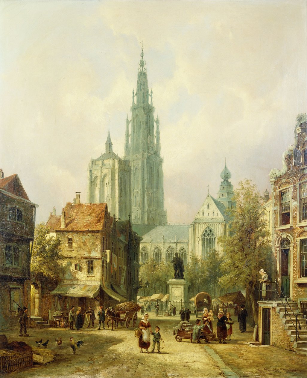 Antwerpen látképe, 1870 alkotó: Pieter Cornelis Dommershuijzen