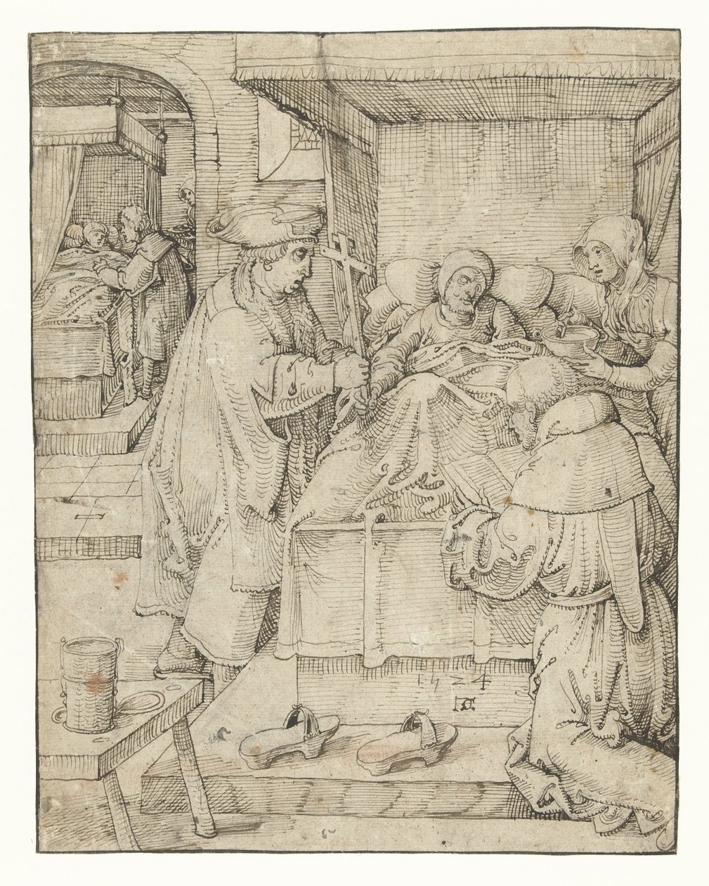 Betegek gondozása Works of Mercy (sorozat címe) alkotó: Pieter Cornelisz. genaamd Kunst