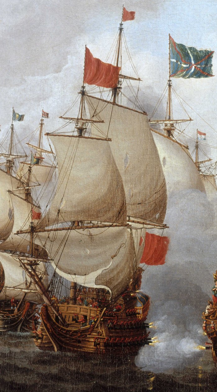 HMS Royal Oak (1664) - A négynapos harc, 1666. június 1-4. RMG BHC0285 (vágott kép) alkotó: Pieter Cornelisz van Soest