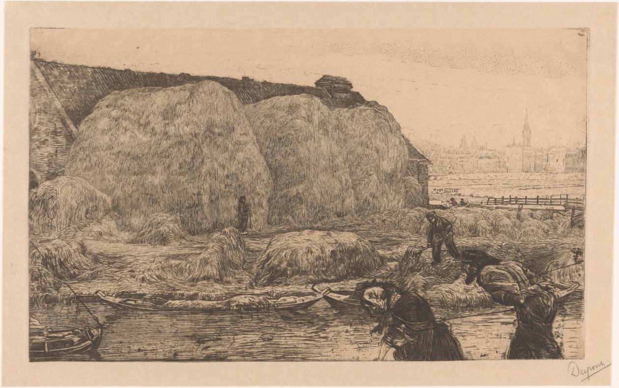 Farm szénaszilánkokkal az amszterdami Jaagpadon alkotó: Pieter Dupont (signed by artist)