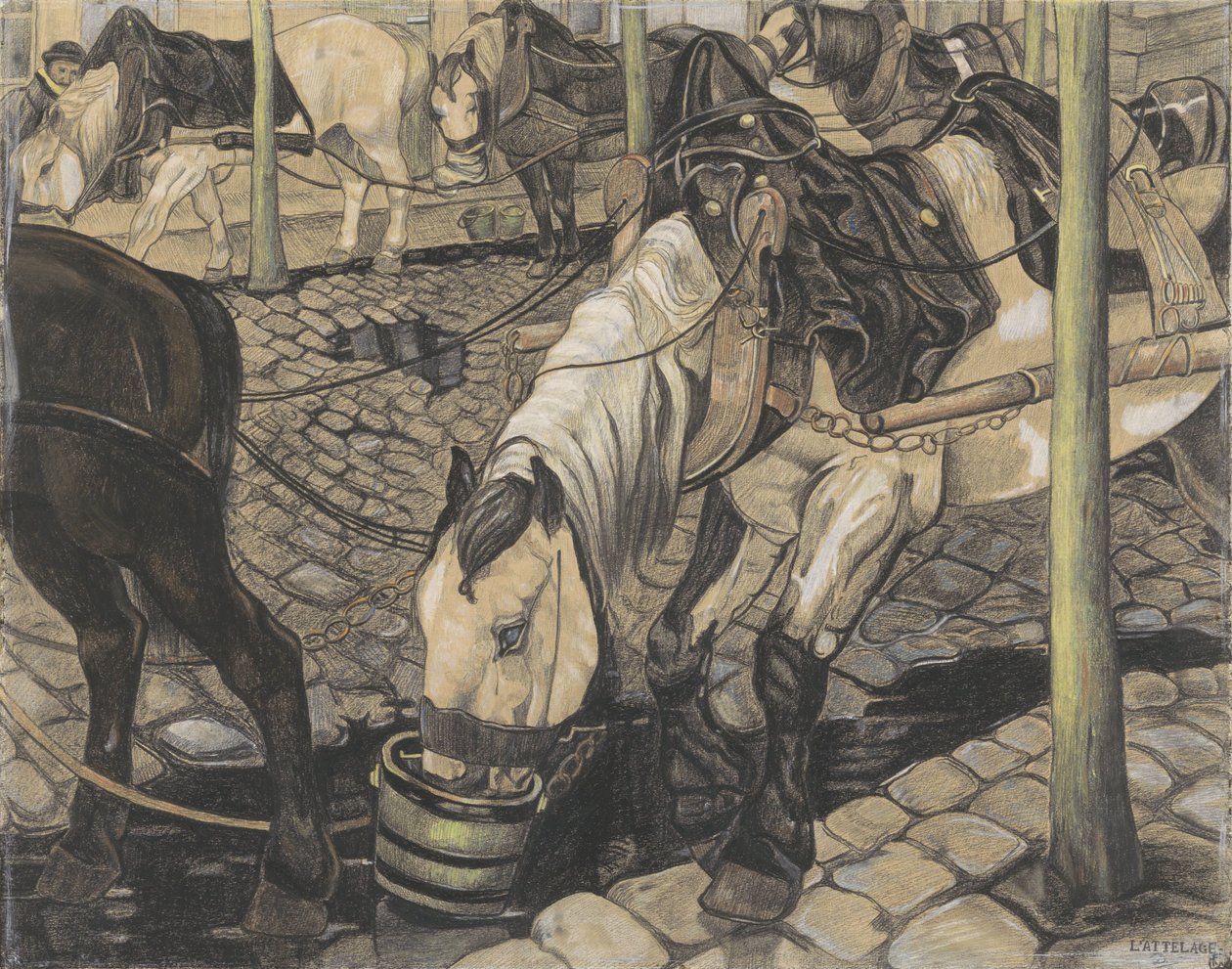 A lovakat etetik alkotó: Pieter Dupont (signed by artist)