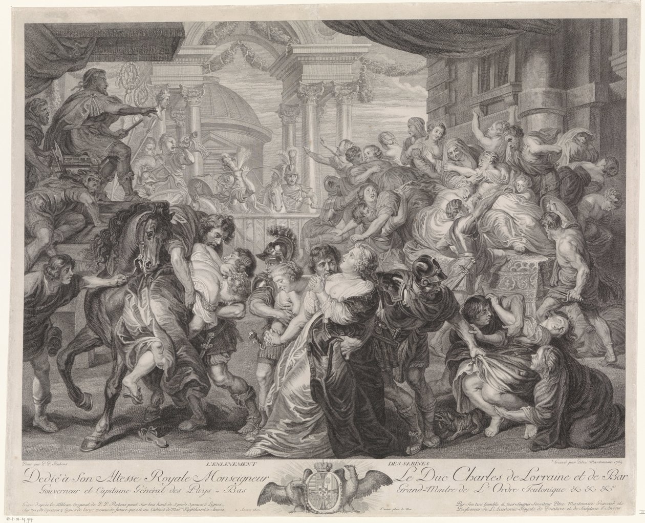 Sabine Szűz rablása alkotó: Pieter Franciscus Martenasie