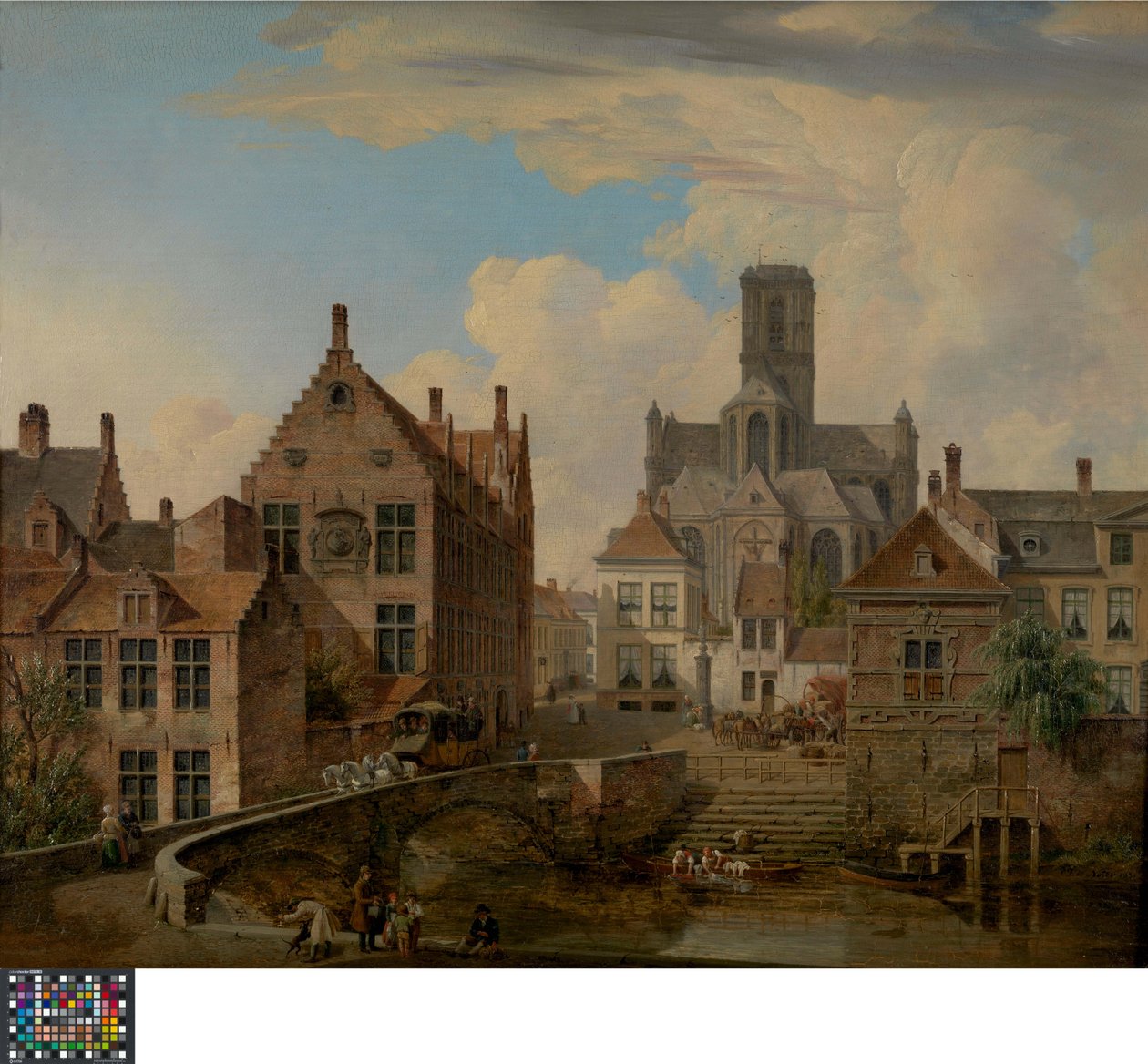 A Szent Bavo székesegyház és a Reep-csatorna Gentben alkotó: Pieter Frans De Noter