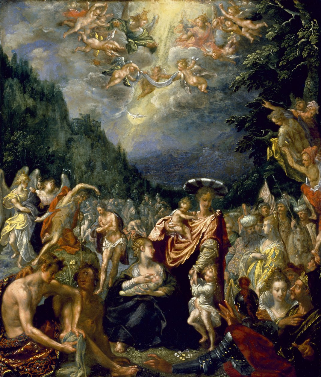 Krisztus keresztsége, 1590 körül (olaj, réz) alkotó: Pieter Fransz. Isaacsz.