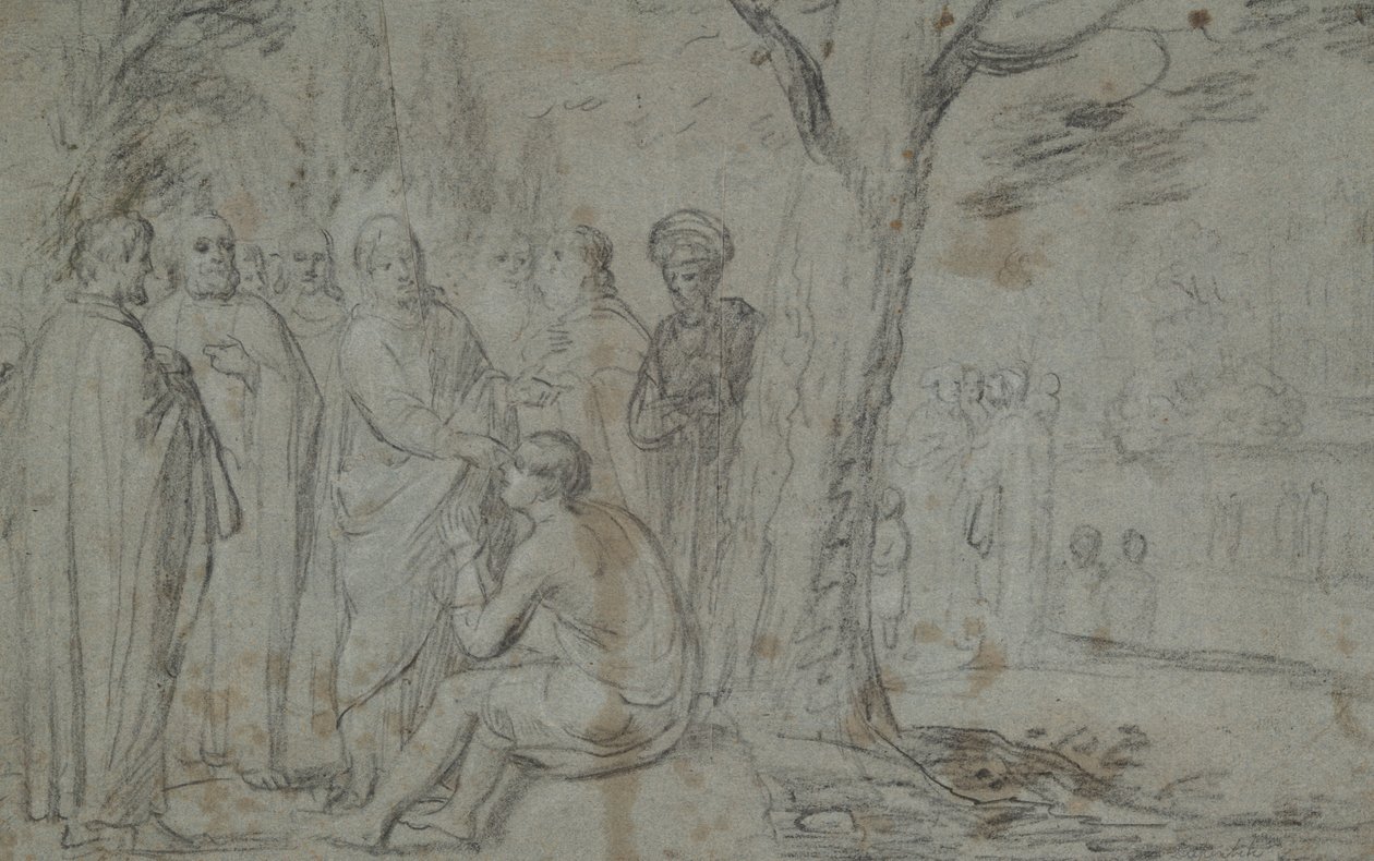 Krisztus meggyógyítja a vakot (recto); Vénusz és Ámor (fordítva) alkotó: Pieter Fransz. de Grebber