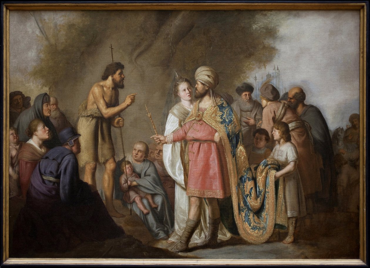 Keresztelő Szent János prédikál Heródes előtt. Pieter Fransz festménye, Grebber (1600-1652), olaj, vászon alkotó: Pieter Fransz. de Grebber
